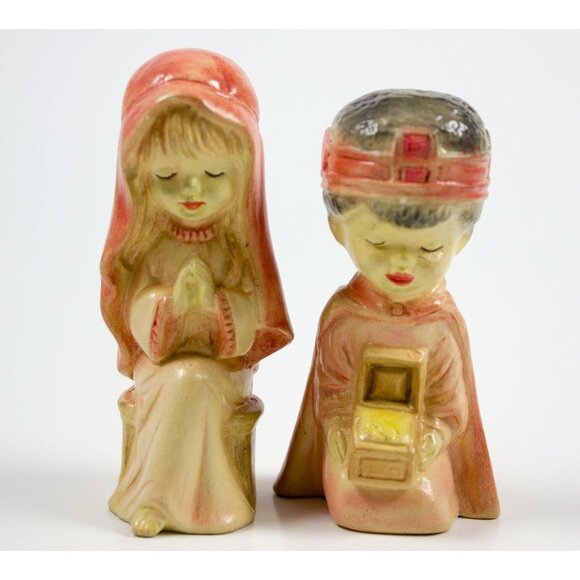 Vintage 1980 Ceramic Nativity Figures Mary & Wise Man Duncan Enterprises - Picture 1 of 12